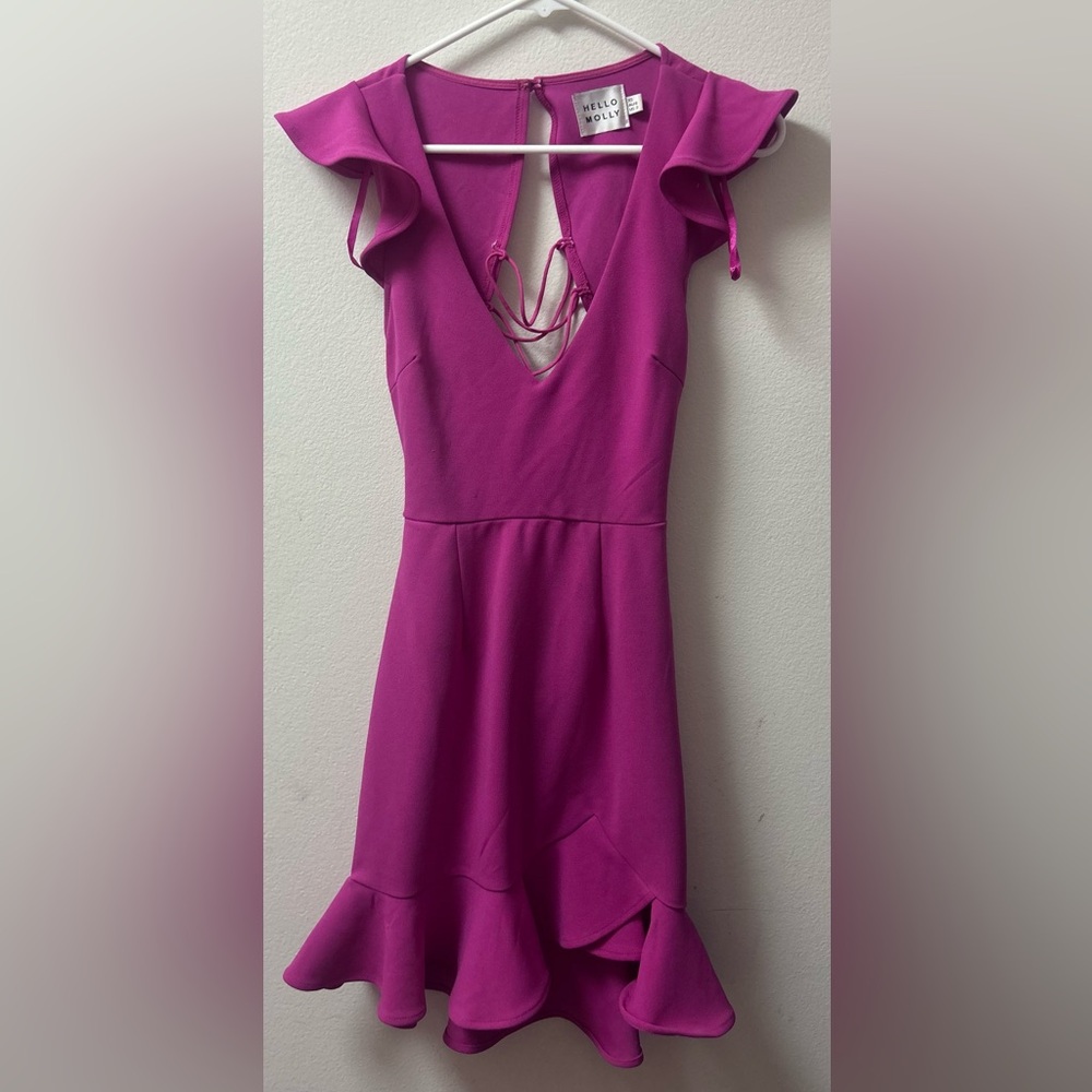 Elegant Pink Ruffle Dress - Picture 1 of 2